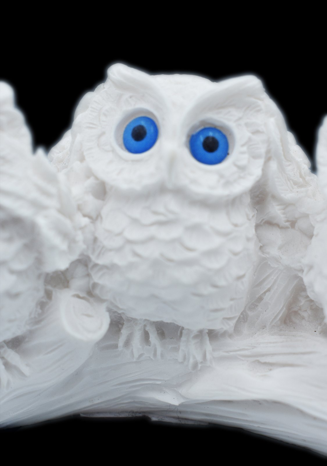 The three wise owls alabaster statue, the symbol of goddess Athena and wisdom