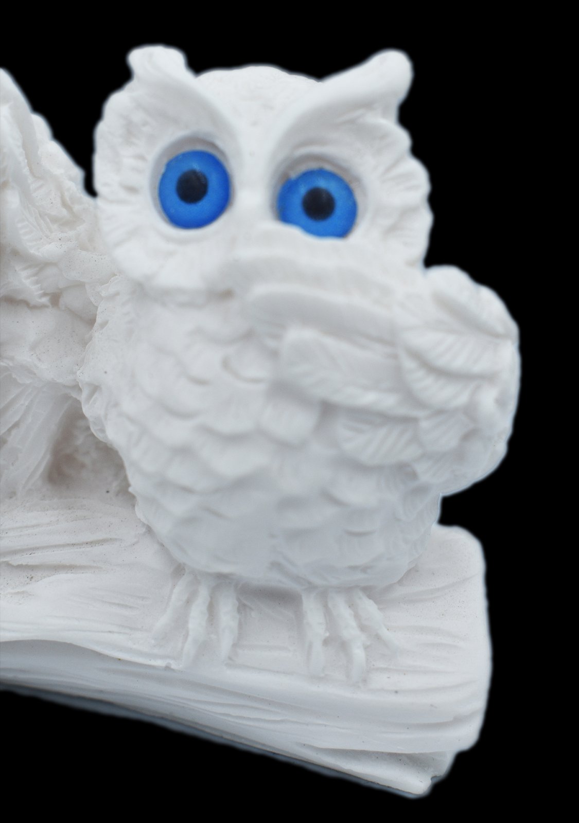 The three wise owls alabaster statue, the symbol of goddess Athena and wisdom