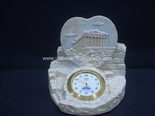 Souvenirs from Greece: Parthenon plaster clock Clocks Plaster clocks Attractive greek souvenir, handmade plaster clock with the Parthenon. Exceptional greek gift ideal for office decoration.