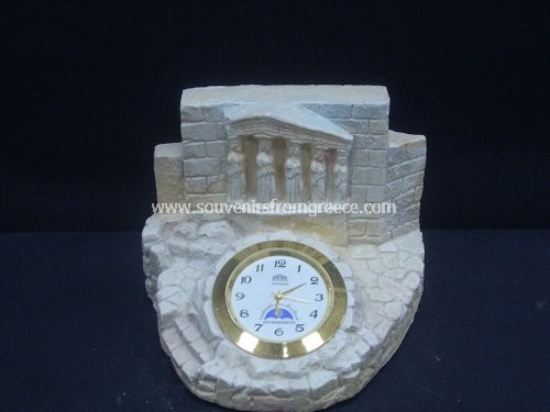 Souvenirs from Greece: Caryatids (Karyatides) plaster clock Clocks Plaster clocks Cute greek souvenirs, classical clock plaster Karyatides the lades who were keeping the roof  of the Erextheion, a small temple near Acropolis,which was built Iin honour of Zeus souvenirs from Greece 