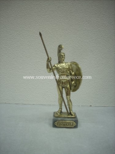 Bronze figurine of the greek hero Achilles holding a spear Greek statues Bronze figurines