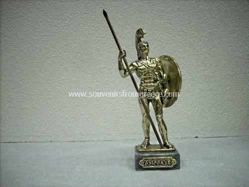 Bronze figurine of the greek hero Achilles holding a spear Greek statues Bronze figurines
