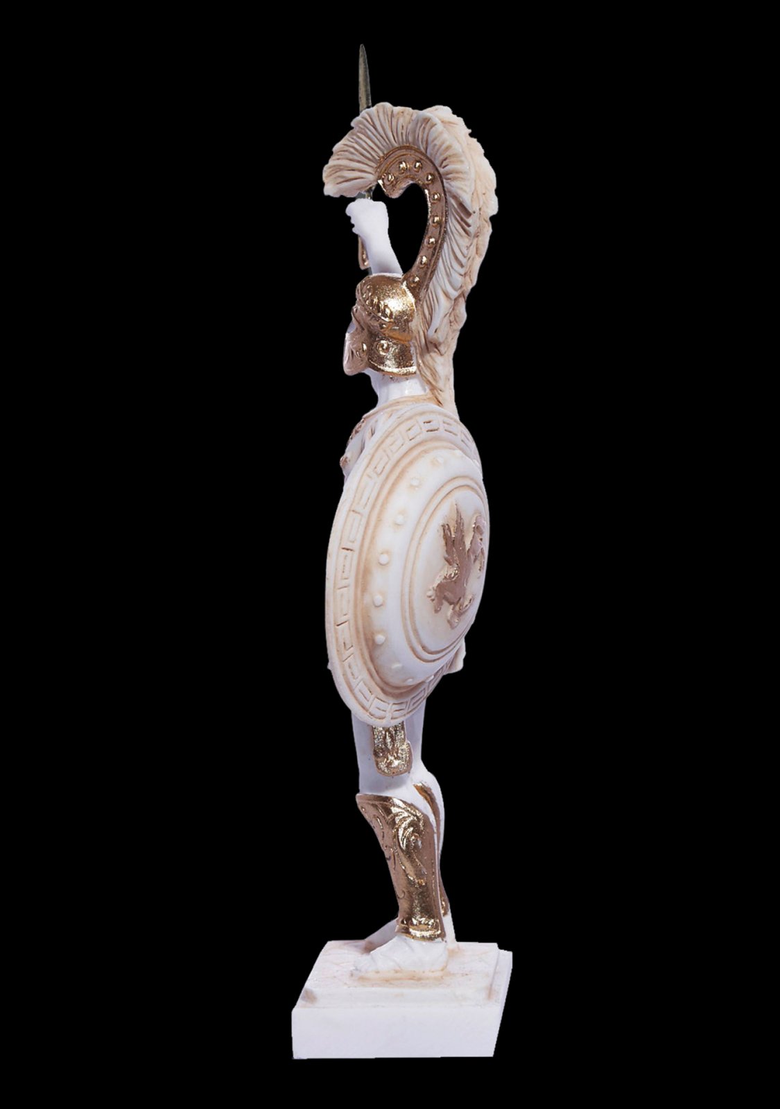 Achilles with his sword and shield, greek alabaster statue