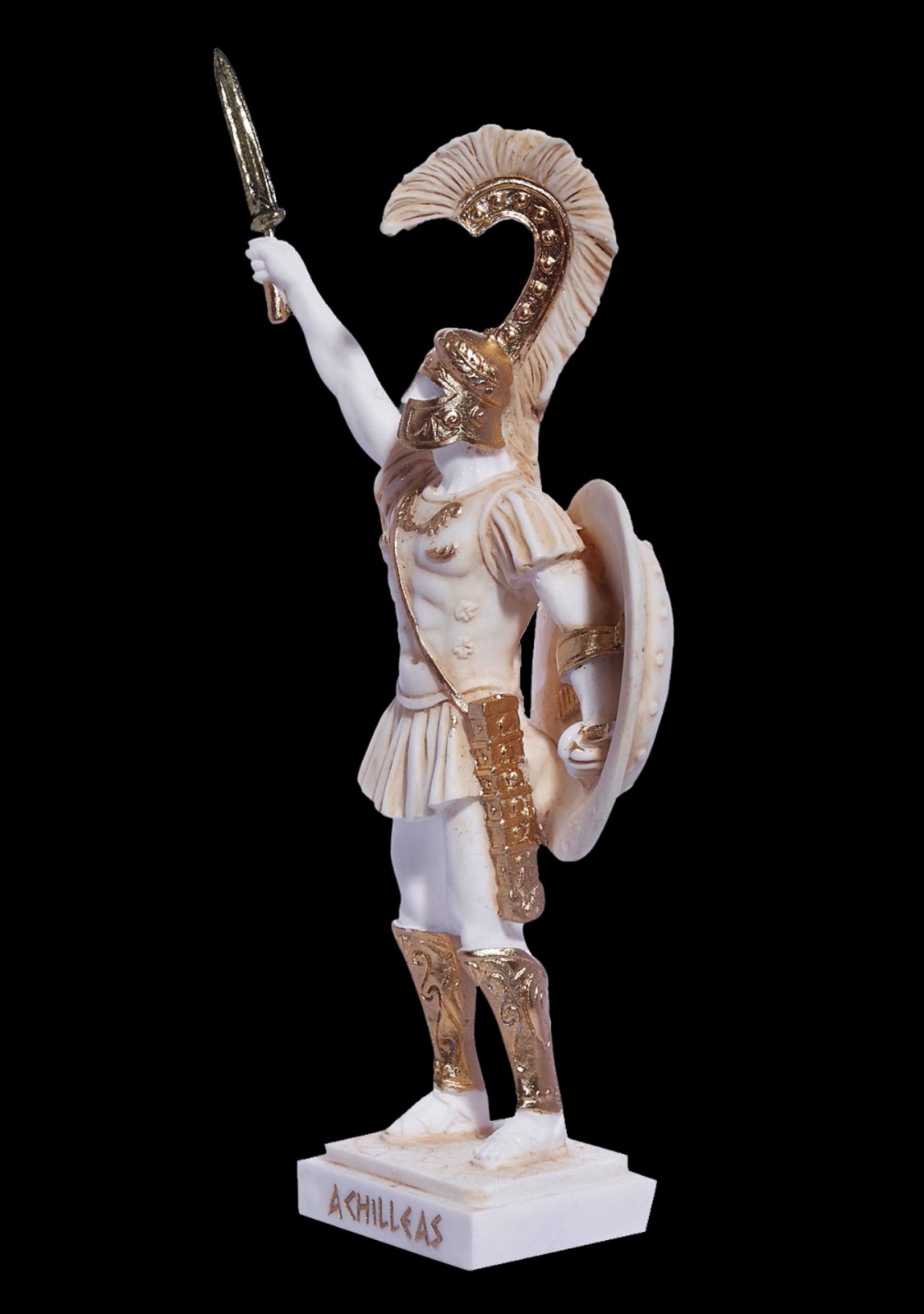 Achilles with his sword and shield, greek alabaster statue