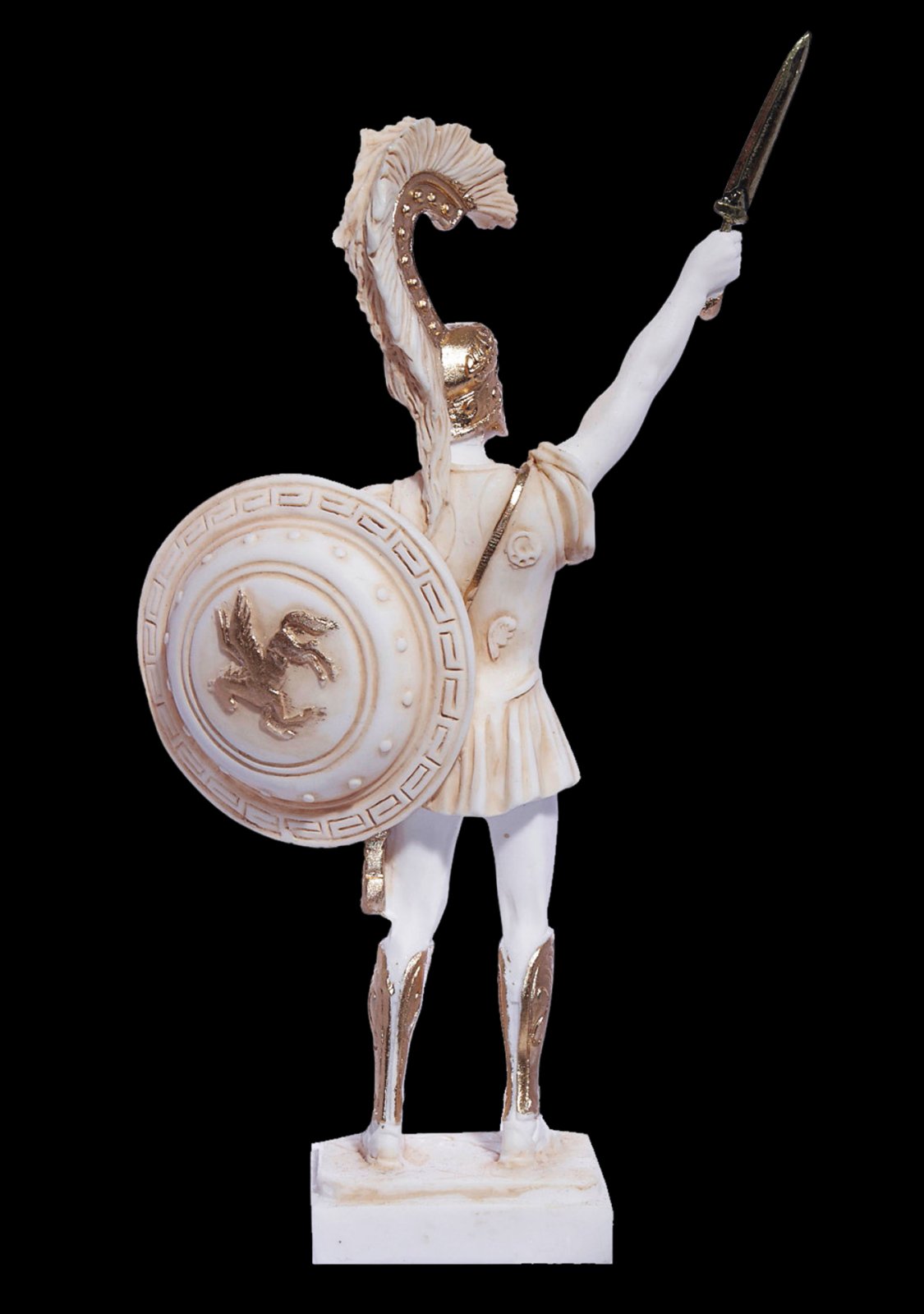 Achilles with his sword and shield, greek alabaster statue