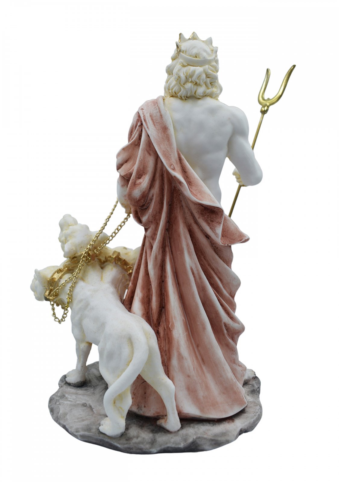 Hades, Pluto, God of the dead and the king of the underworld, greek alabaster statue with color