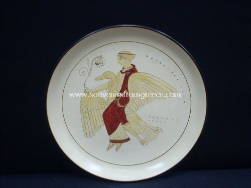 Aphrodite the goddess of love and beauty ceramic plate Greek pottery Ancient greek vessels