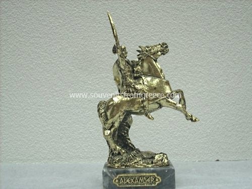Souvenirs from Greece: Bronze figurine of Alexander the great Greek statues Bronze figurines Very popular greek souvenir of Alexander the great riding his horse on a marble base, a must have greek gift.