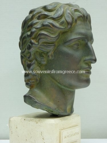 Souvenirs from Greece: Alexander the great greek busts statue Greek statues Greek Busts Sculptures Elegabt greek busts stautes greek art souvenir, handmade plaster bust of Alexander the Great, one of the most outstanding figures in history. The green plaster bust statue sits on a plaster white base with the name of Alexander in greek and is an excellent greek gift.