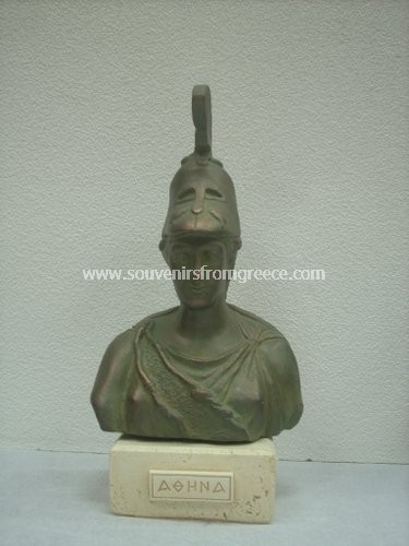 Souvenirs from Greece: Athena greek plaster bust statue Greek statues Bronze statues Fantastic greek souvenirs handmade plaster bust of the ancient greek goddess of wisdom Athena from greek mythology, special greek gifts