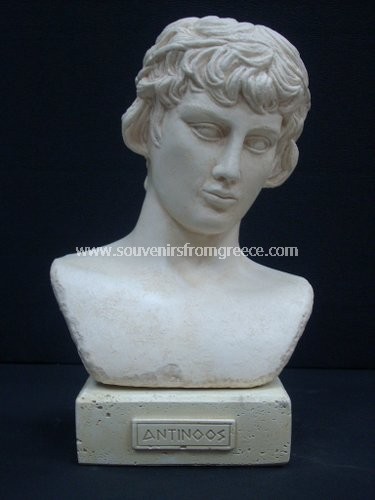 Souvenirs from Greece: Antinoos greek plaster bust statue Greek statues Greek Busts Sculptures Magnificent souvenirs from Greece handmade plaster statue bust of Antinoos, exact replica of the original in the Deplhi museum. Must have greek gifts with perfect detail.