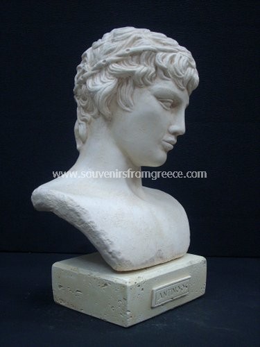 Antinoos greek plaster bust statue Greek statues Greek Busts Sculptures