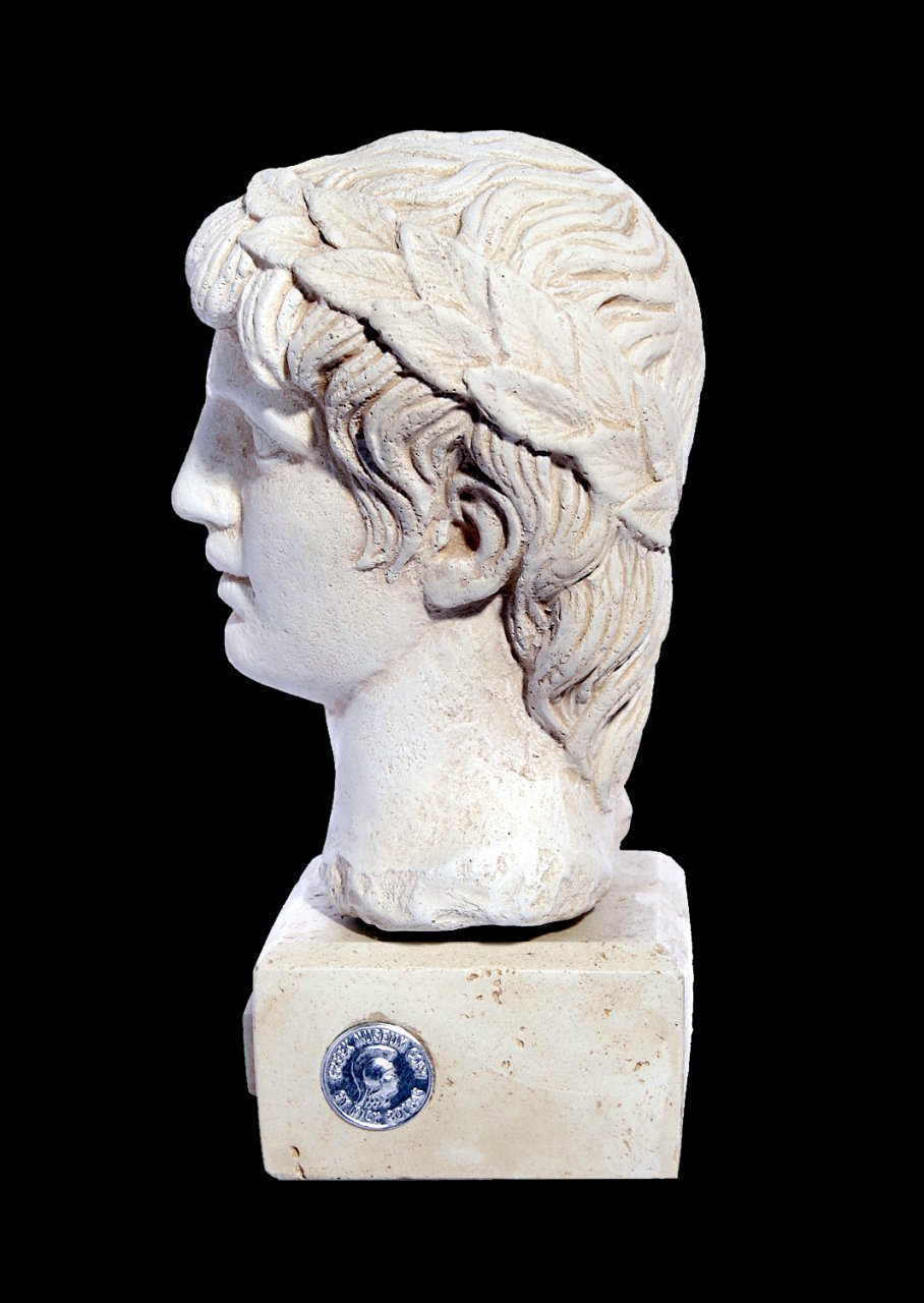 Greek plaster bust statue of Apollo