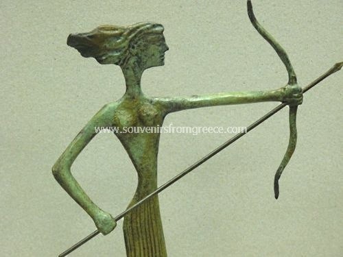 Bronze statue of Artemis the greek goddess of the hunt. Greek statues Bronze statues