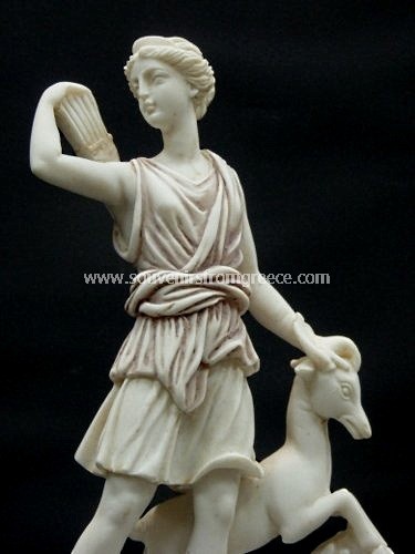 Artemis goddess of the hunt greek alabaster statue of Leoharis Greek statues Alabaster statues