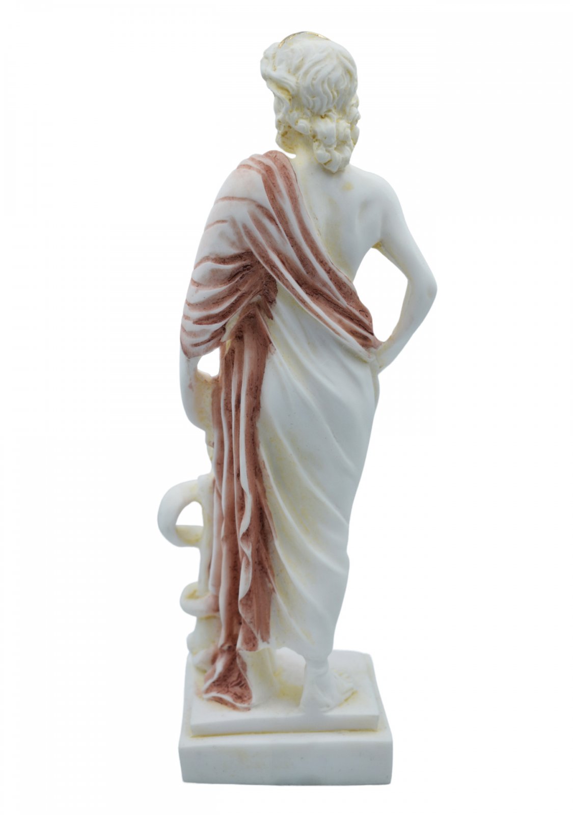  Ascelpius (Asklepios), the greek god of medicine, alabaster statue with color and patina