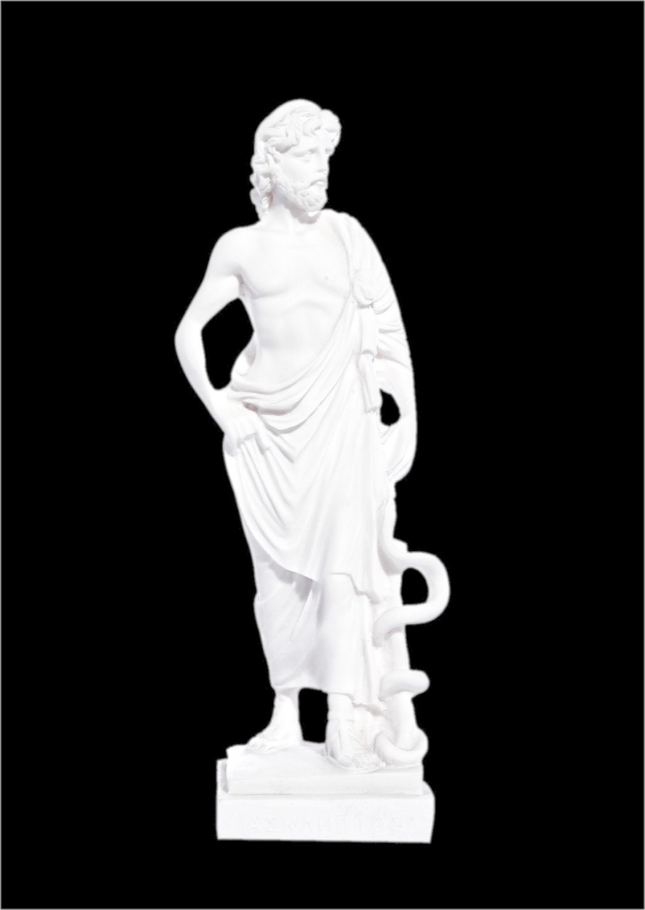 Greek alabaster statue of Ascelpius (Asklepios) the greek god of medicine
