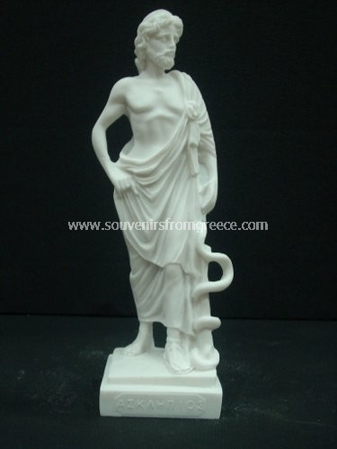 Greek alabaster statue of Ascelpius (Asklepios) the greek god of medicine Greek statues Alabaster statues