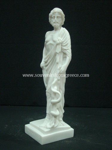 Greek alabaster statue of Ascelpius (Asklepios) the greek god of medicine Greek statues Alabaster statues