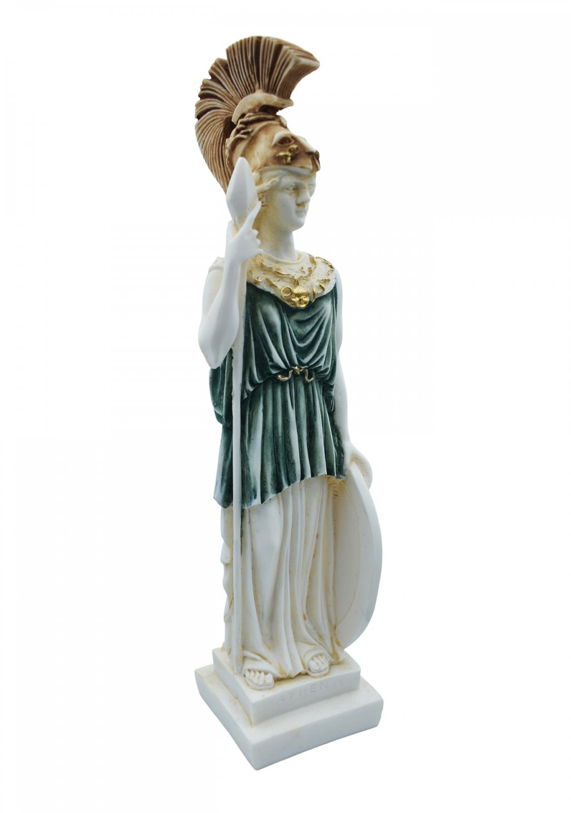 Goddess Athena, greek alabaster statue with color