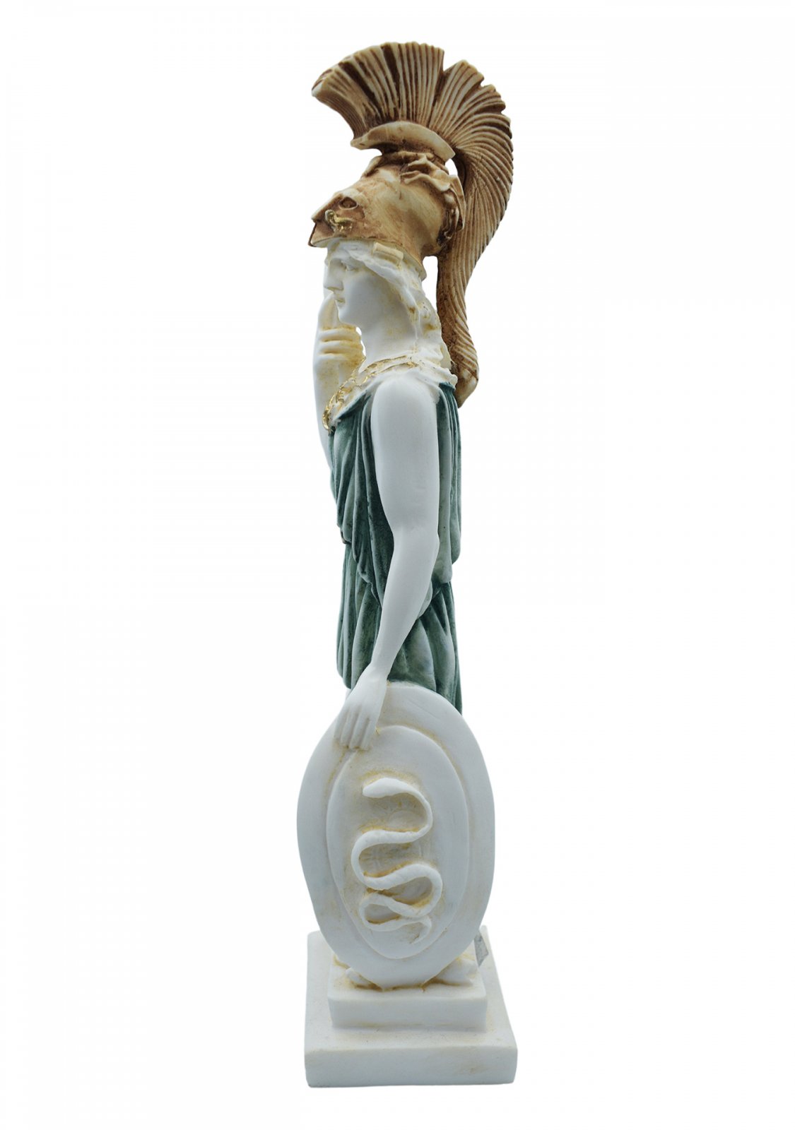 Goddess Athena, greek alabaster statue with color
