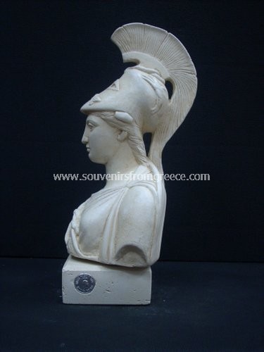 Souvenirs from Greece: Athena greek plaster bust statue Greek statues Greek Busts Sculptures Fantastic greek souvenirs handmade plaster bust of the ancient greek goddess of wisdom Athena from greek mythology, special greek gifts.