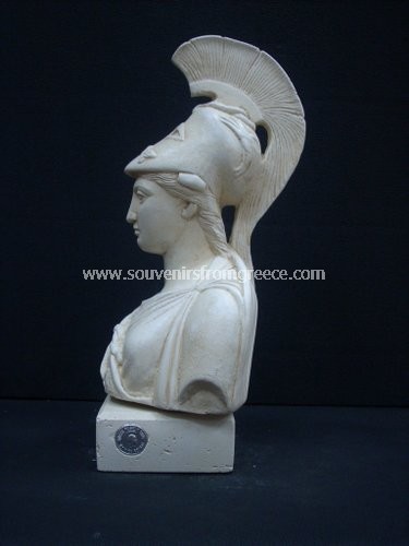 Souvenirs from Greece: Athena greek plaster bust statue Greek statues Alabaster statues Fantastic greek souvenirs handmade plaster bust of the ancient greek goddess of wisdom Athena from greek mythology, special greek gifts.