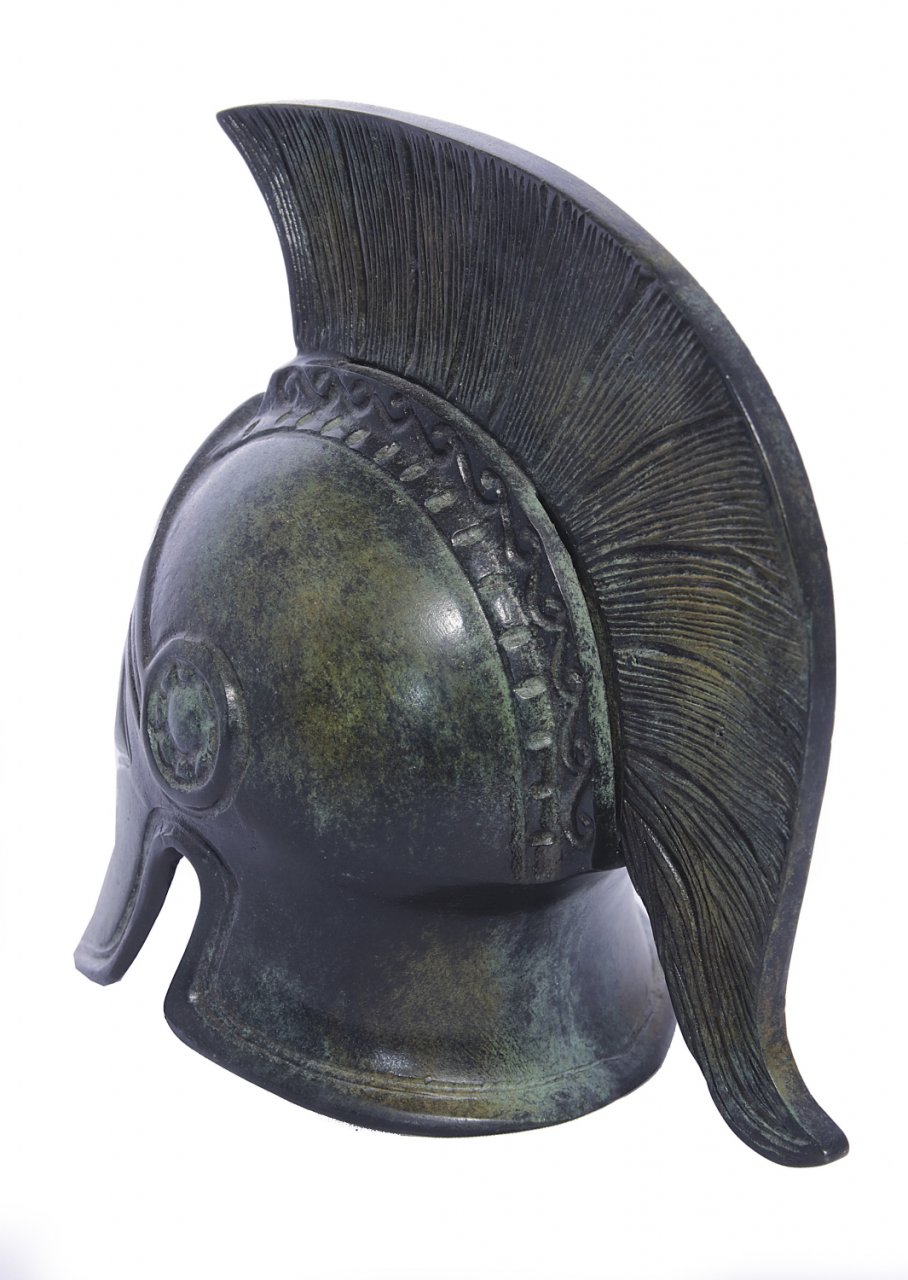 Greek bronze statue of Athenian helmet