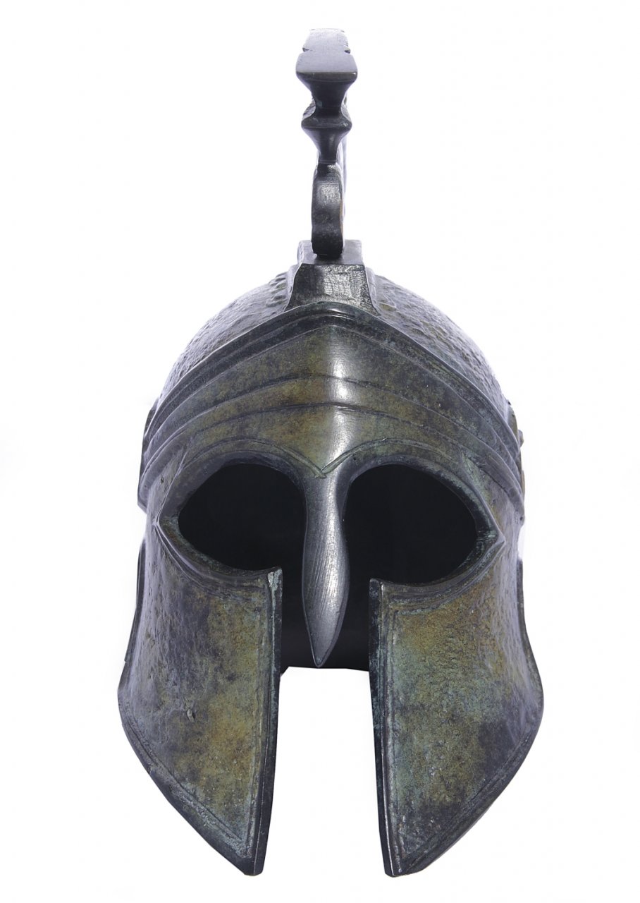 Greek bronze statue of a helmet from Argos