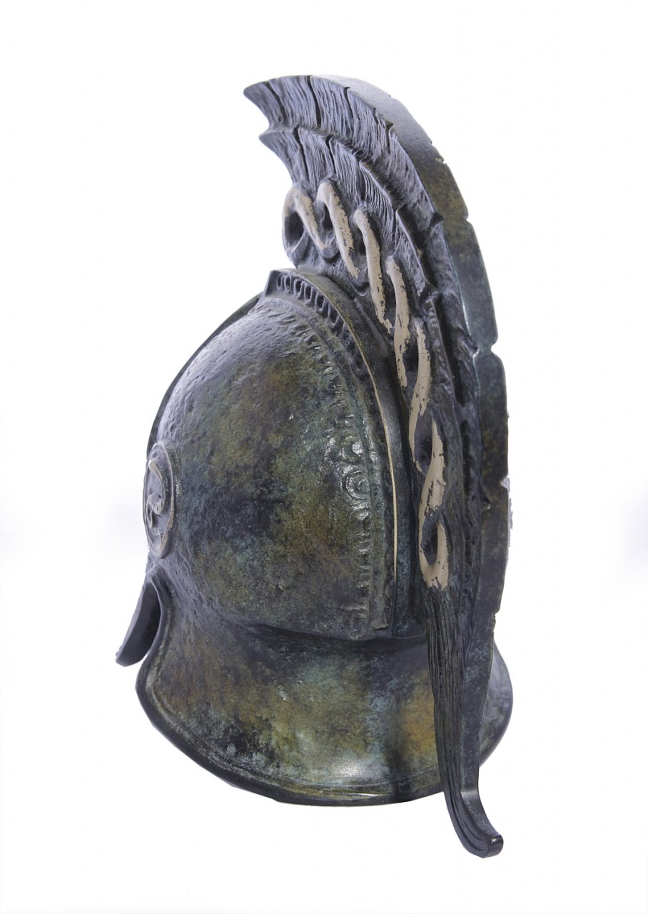 Greek bronze statue of a helmet from Argos