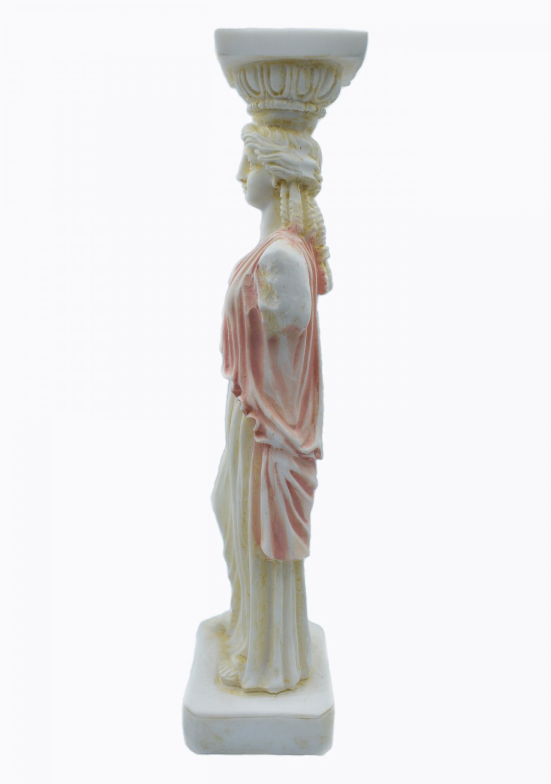 Caryatid greek alabaster statue - pink