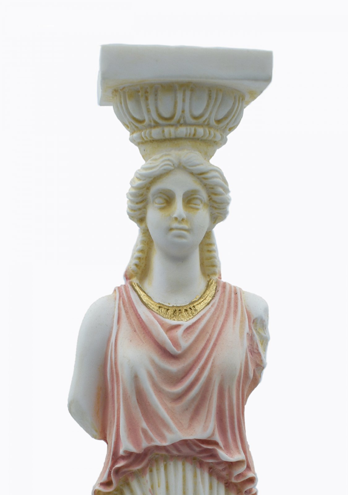 Caryatid greek alabaster statue - pink