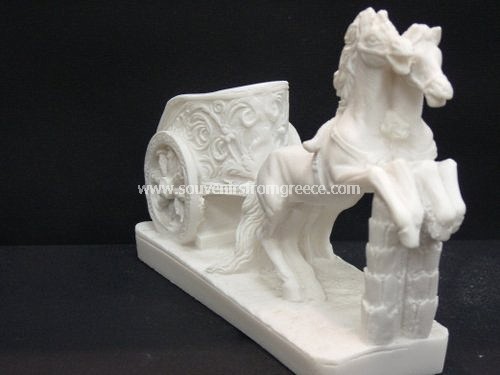 Chariot with charioteer greek alabsater statue Greek statues Alabaster statues