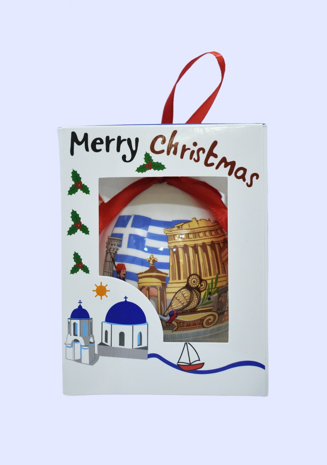 Christmas Tree Ball Parthenon Acropolis in a gift box