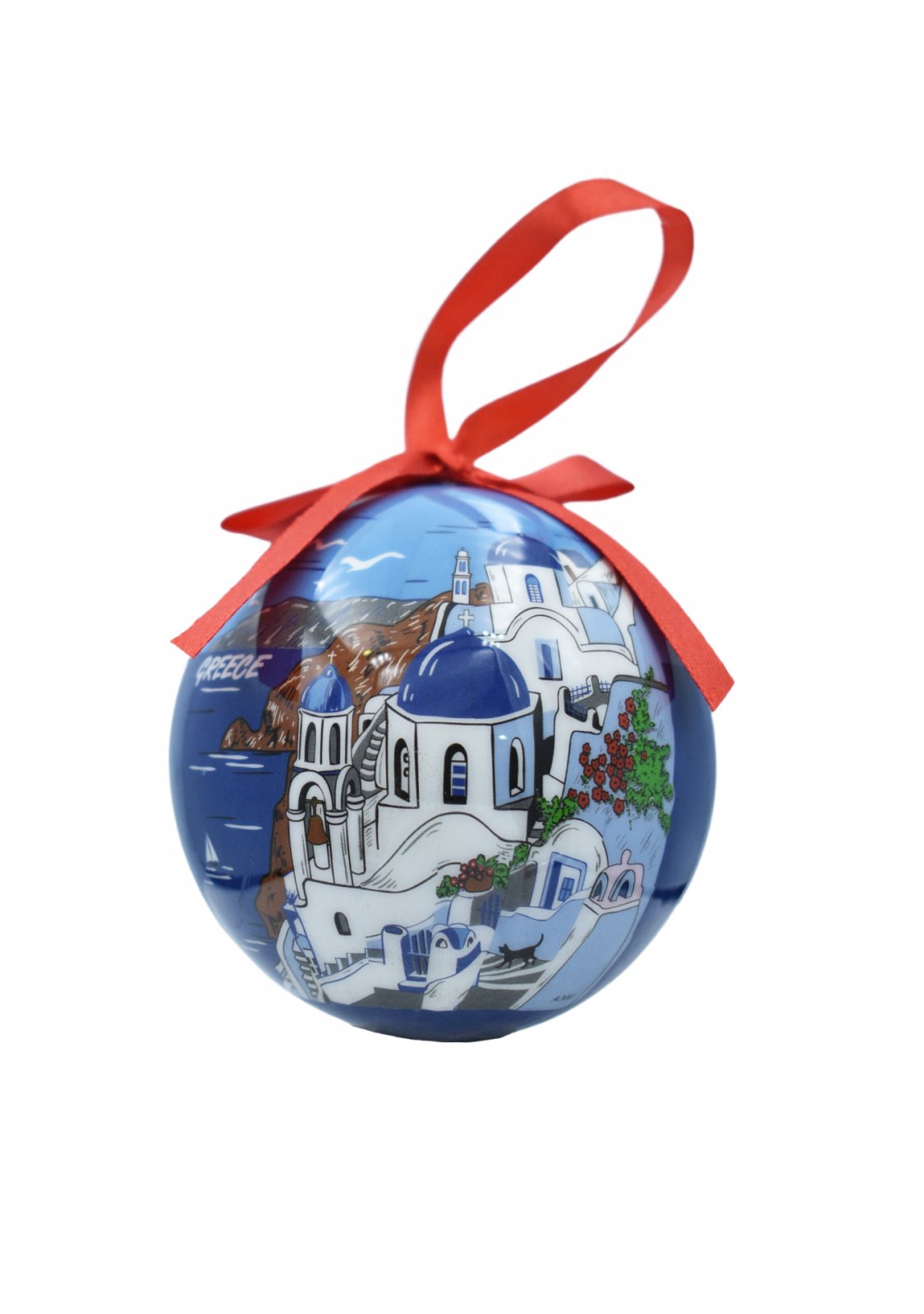 Christmas Tree Ball Santorini in a gift box