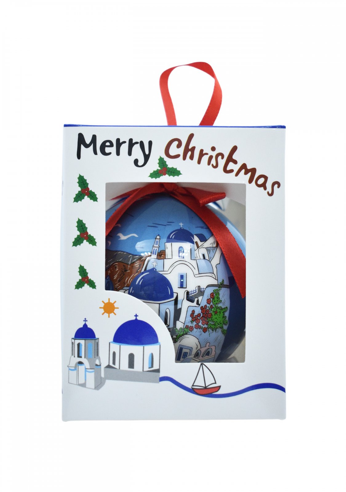 Christmas Tree Ball Santorini in a gift box
