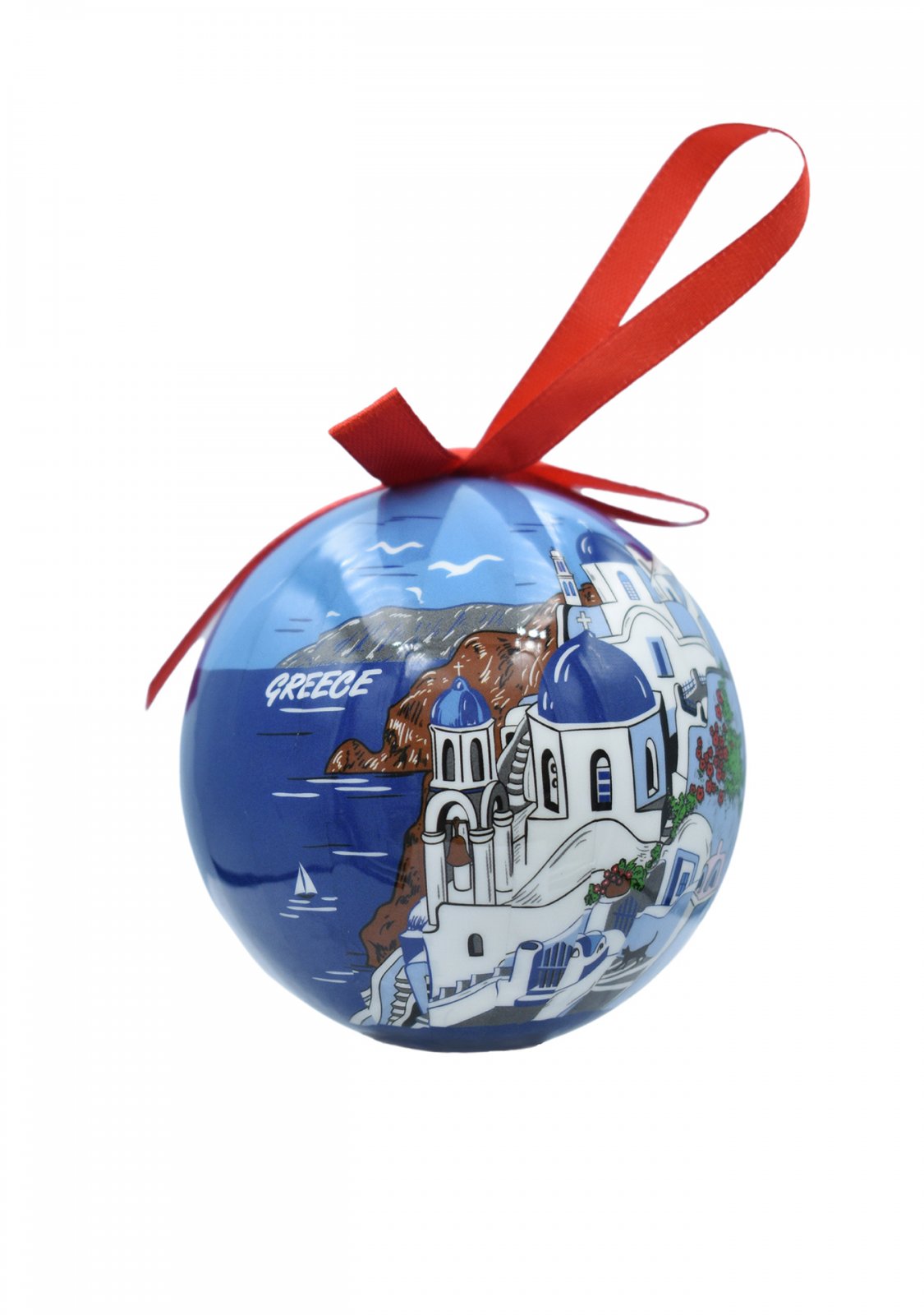 Christmas Tree Ball Santorini in a gift box