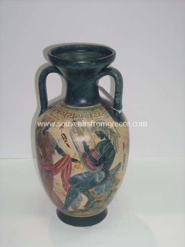 Souvenirs from Greece: AMPHORA OF APOLLO, APHRODITE AND DAPHNE Greek statues Plaster statues Lovely greek souvenirs aphora made from clay with the ancient greek mythology gods Apollo and Aphrodite and Dapnhe. Excellent greek gifts.