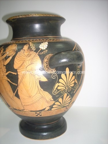 RED FIGURED STAMNOS Greek pottery Ancient greek vessels