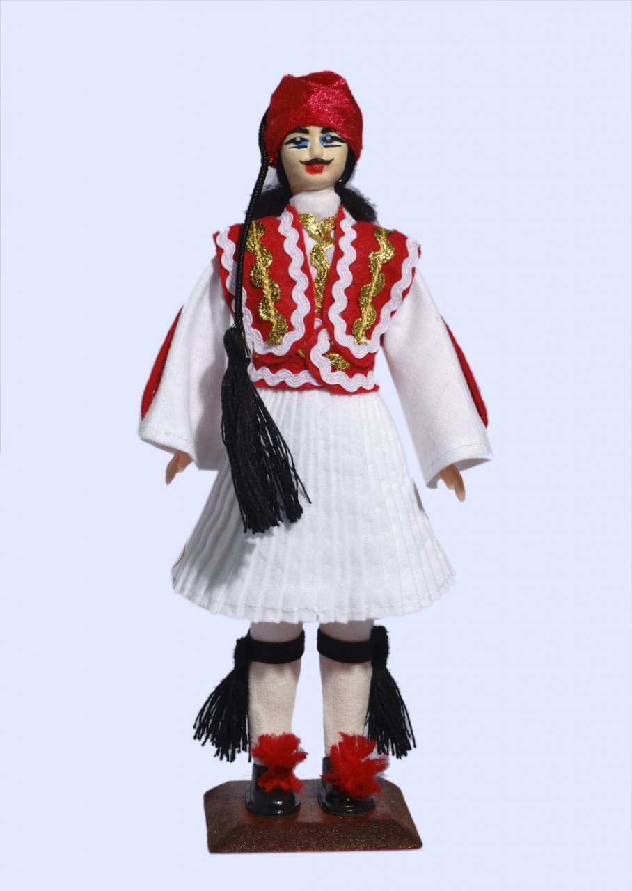 Handmade Large Tsolias Doll-Red vest