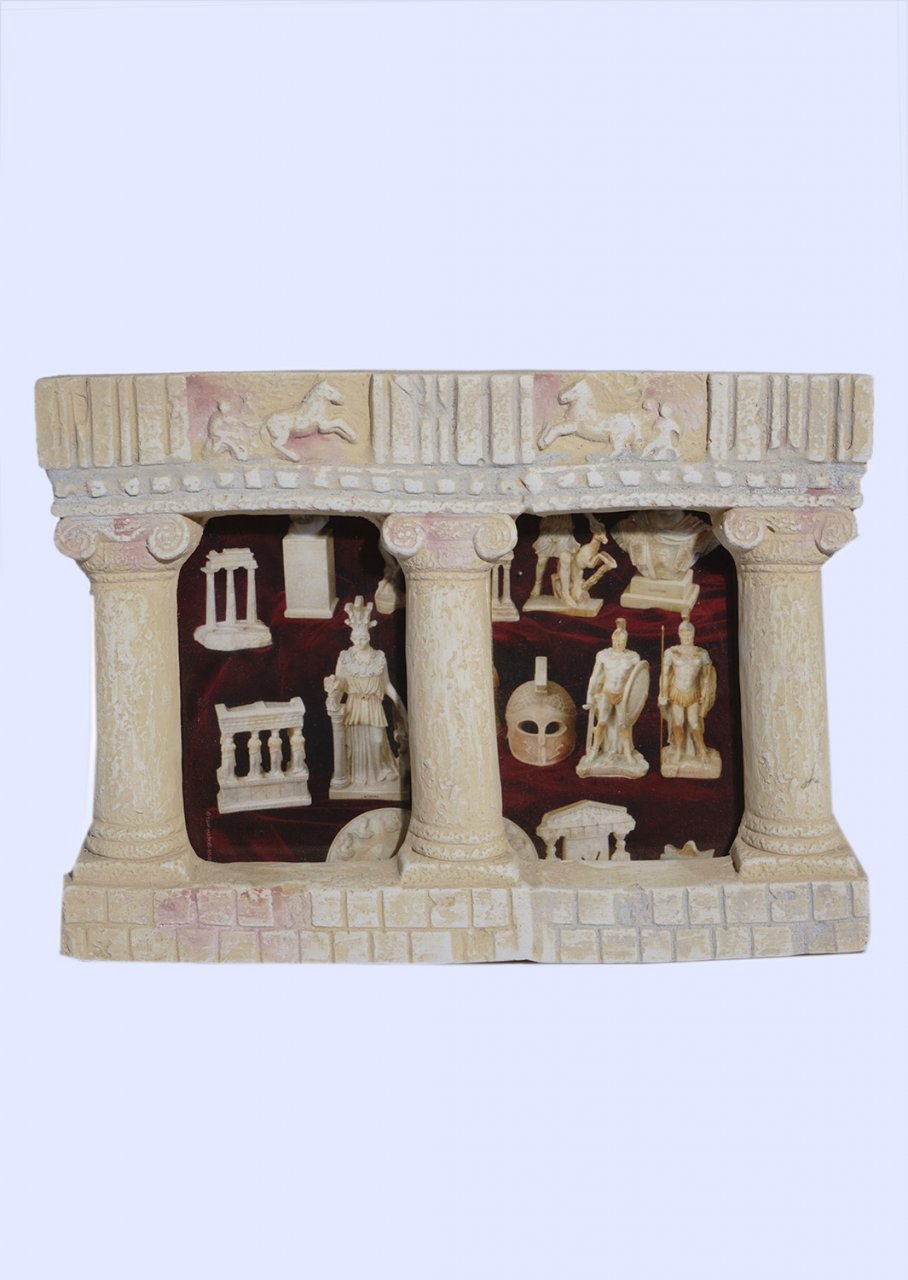 Greek double picture frame with Ionic columns