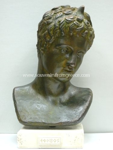 Marathon Efivos (Ephebe) or Marathon boy greek plaster bust statue  Greek statues Greek Busts Sculptures