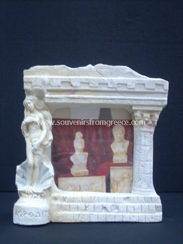 Souvenirs from Greece: Greek plaster picture frame with Aphrodite the goddess of love and beauty Greek statues Alabaster statues Fantastic souvenirs from Greece, picture frame made of plaster and decorated with Afrodite the ancient greek goddess of love and beauty. Excellent greek gifts.
