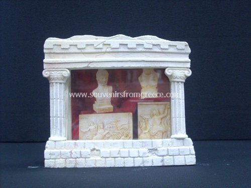 Souvenirs from Greece: Greek plaster picture frame Picture Frames Plaster picture frames Traditional souvenirs from Greece, picture frame made of plaster and decorated with ionic columns. Excellent greek gifts.