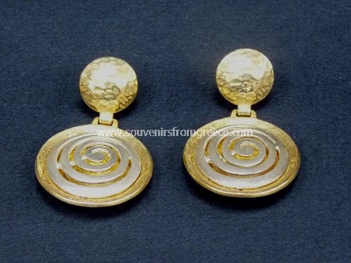 GREEK GOLD SPIRAL EARRINGS Greek jewellery Earrings