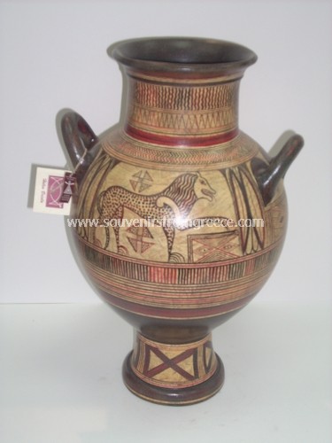 LION GREEK GEOMETRIC AMPHORA Greek pottery Ancient greek vessels