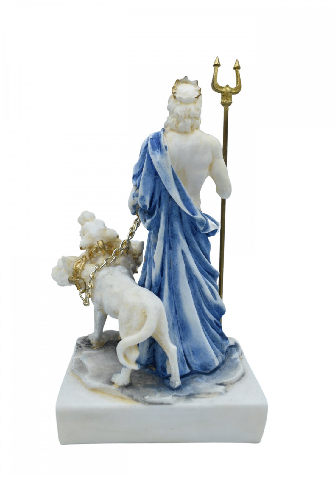 Hades, Pluto, God of the dead and the king of the underworld, small alabaster statue with color