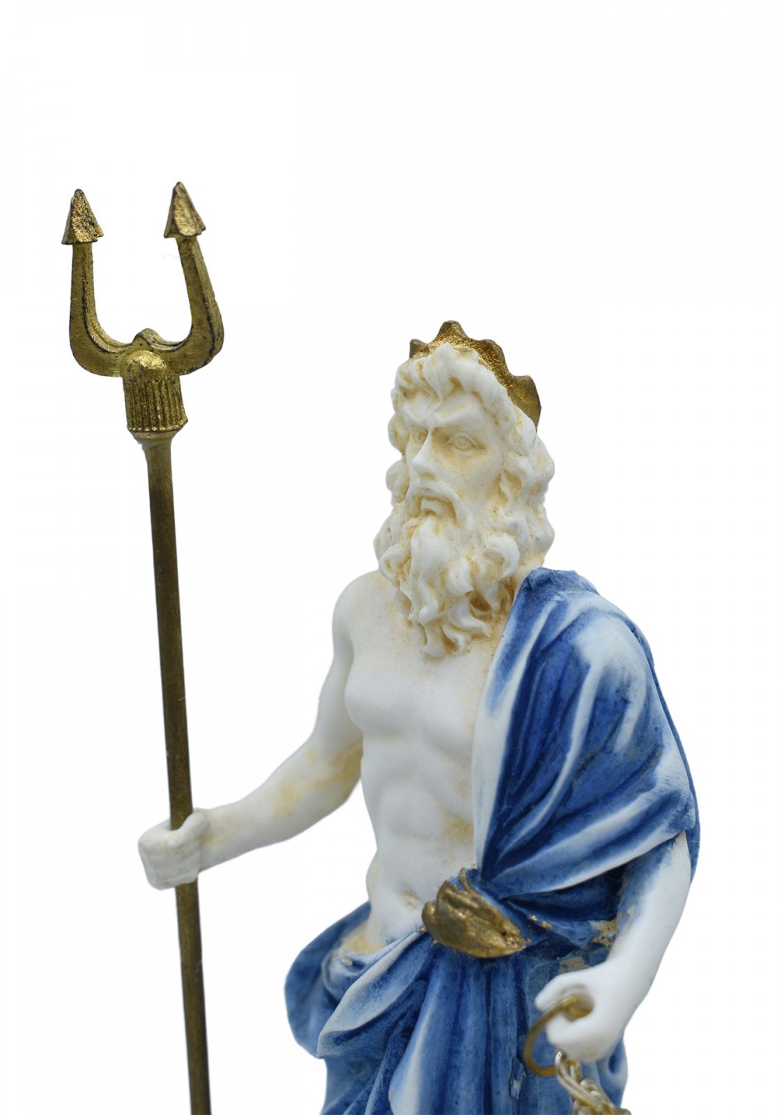 Hades, Pluto, God of the dead and the king of the underworld, small alabaster statue with color