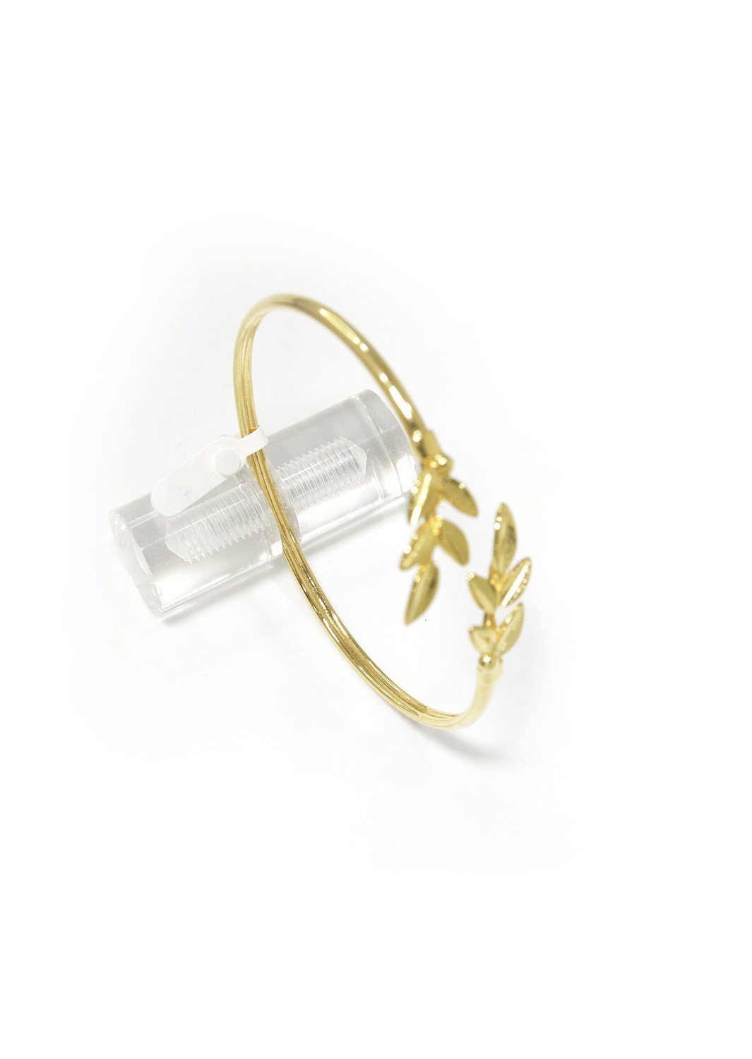 Olive branches gold plated silver cuff bracelet