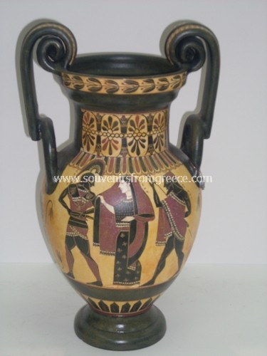 TROYAN WAR GREEK BLACK FIGURED AMPHORA Greek pottery Ancient greek vessels